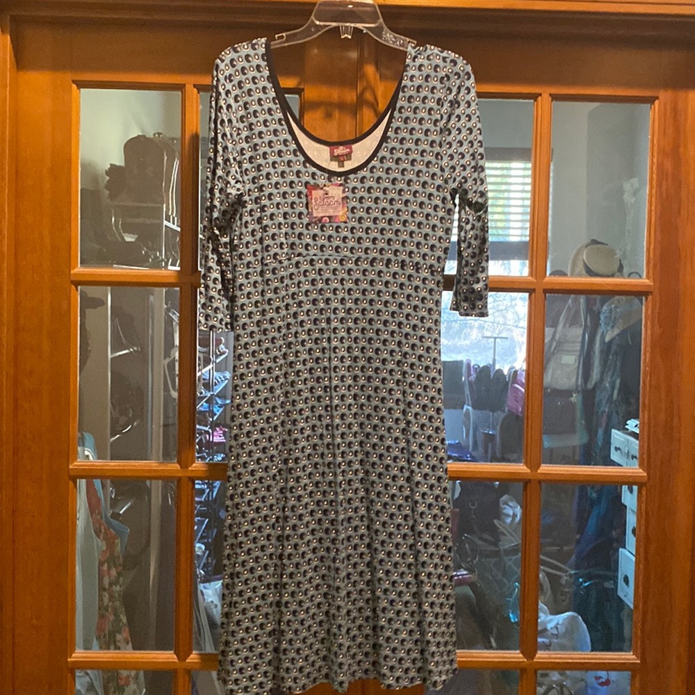 Salaam New with tags size Large Teal Dot Dress